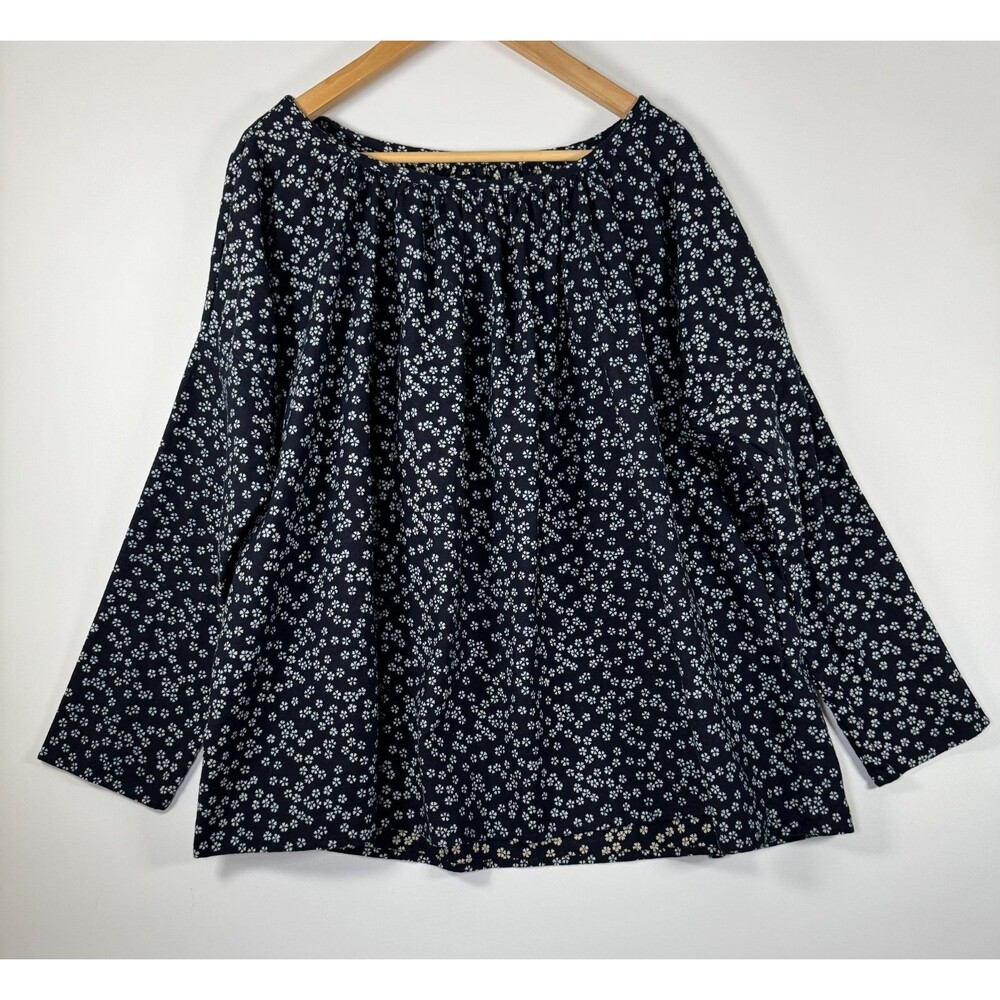 Pip Squeak Chapeau Tunic Blouse Navy Floral Oversized Boho‎ Artisan Large